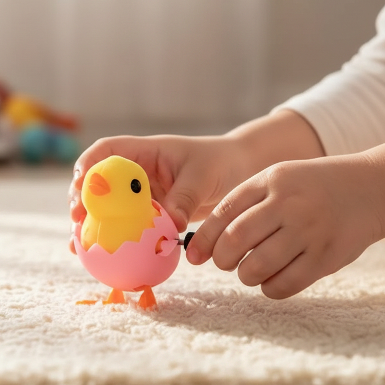 Kit 3 Brinquedo A Corda Anda Sozinho Pintinho no Ovo Corda Brinquedo Pintinho Brinquedo Pelúcia