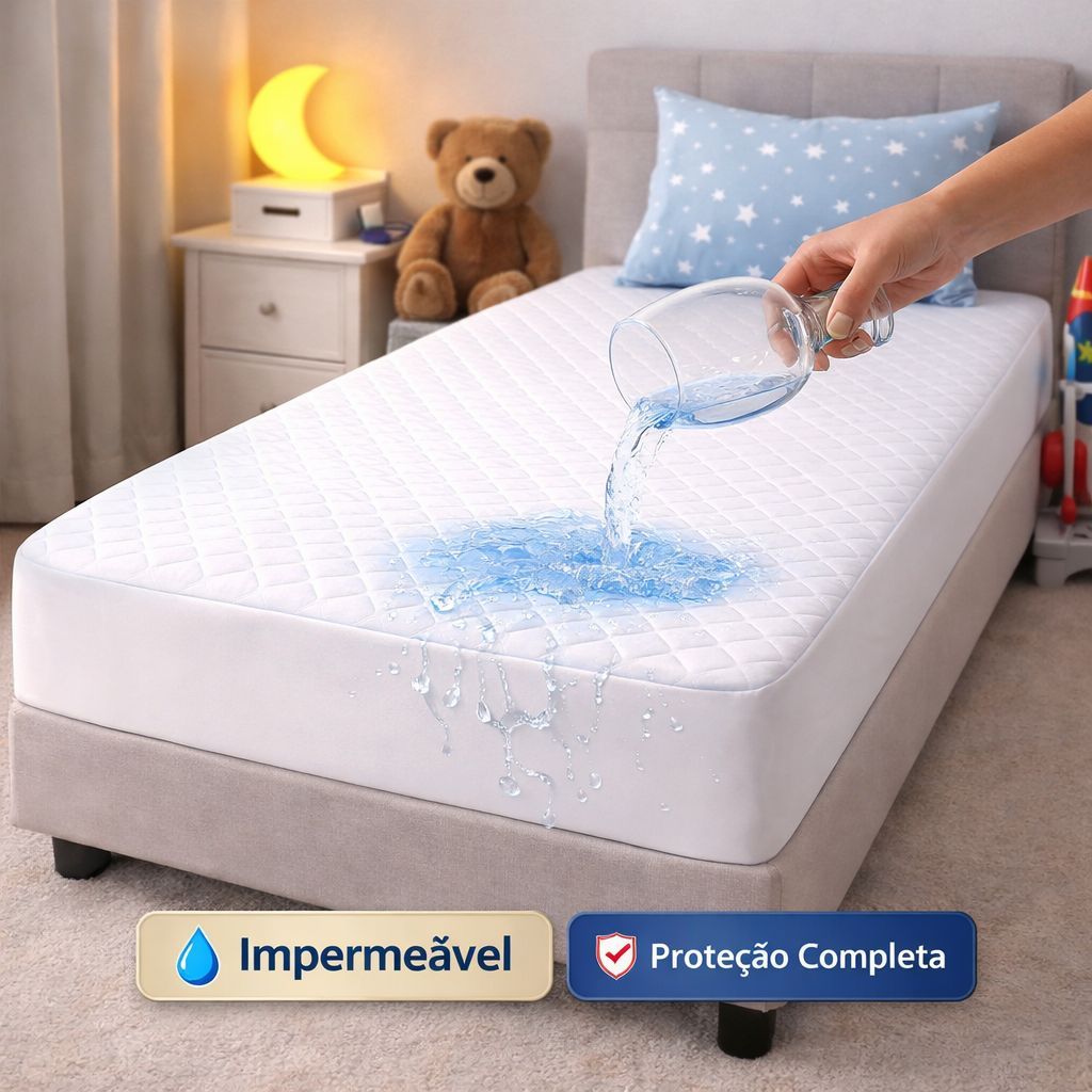 Protetor de Colchão Impermeável Solteiro Matelado Silencioso Antialérgico Capa Premium Decoração