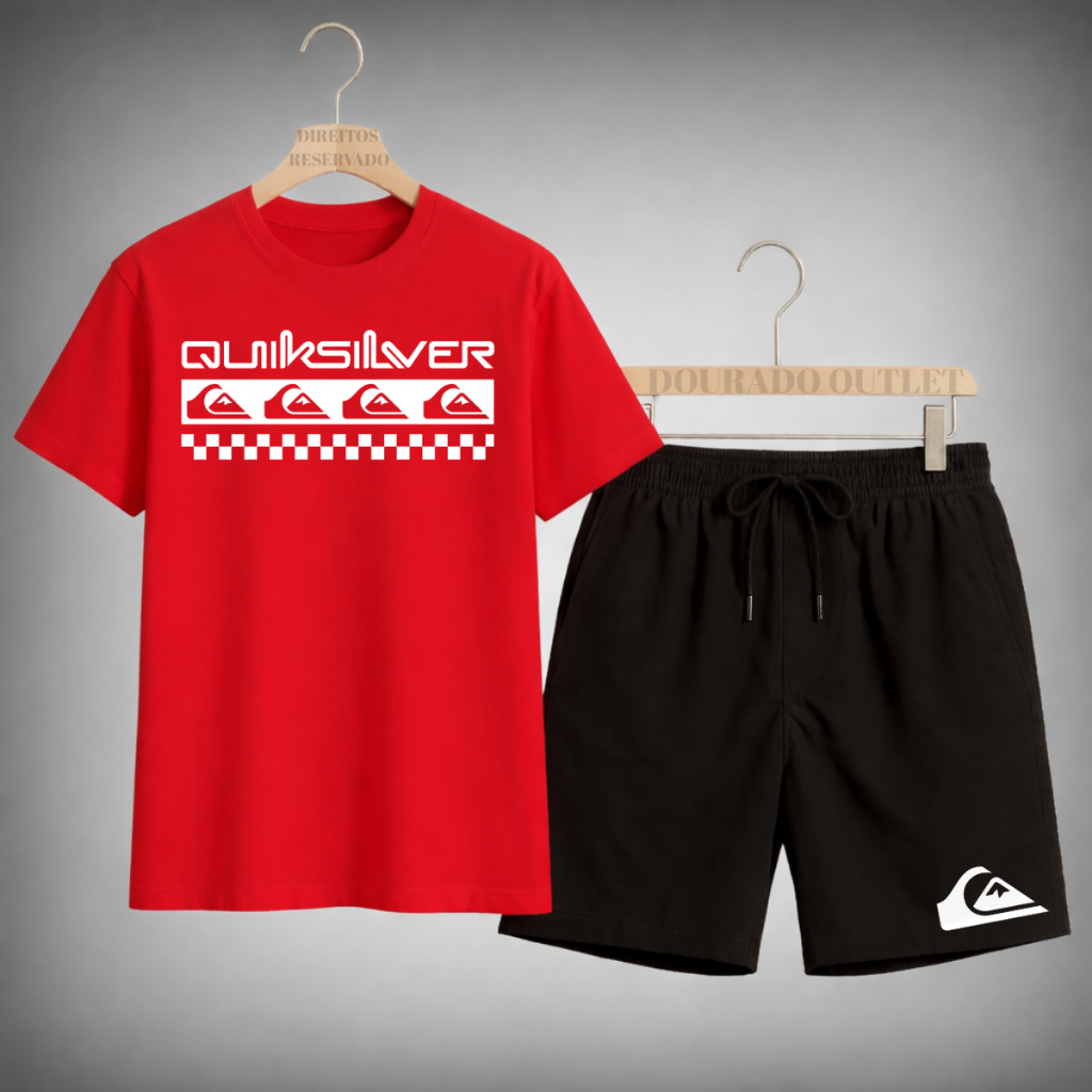Camiseta e Short Masculino Tribo Surf Estiloso Conjunto Entrega Rapida