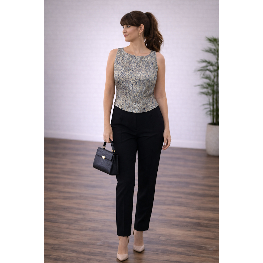 Blusa Feminina Vintage Cetim Seda Recorte Costas Elegante Sofisticada