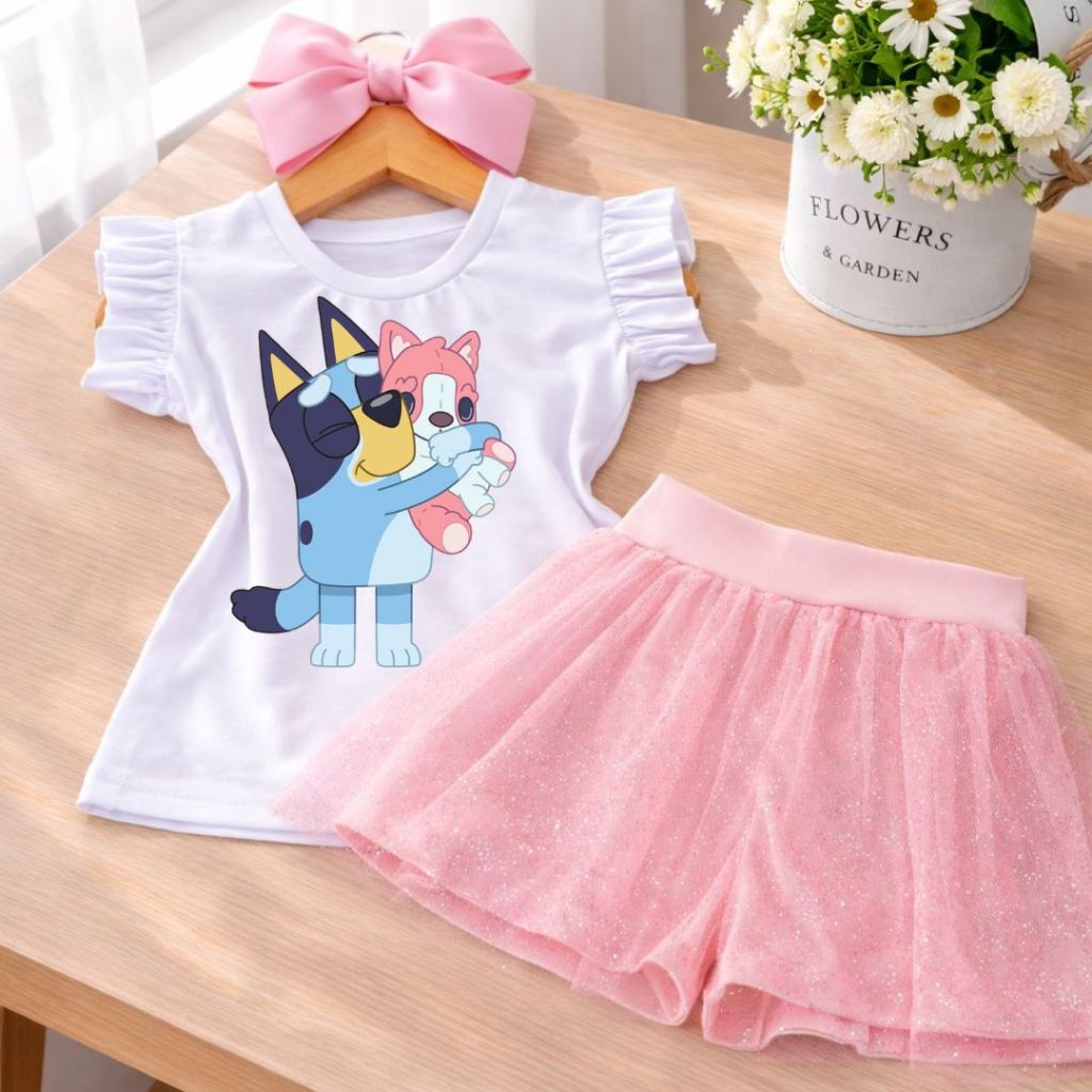 Conjunto Infantil Feminino Estiloso Moda Blogueirinha Blusa + Short Saia Look Moderno Menina 1 a 10 Anos Roupa Linda