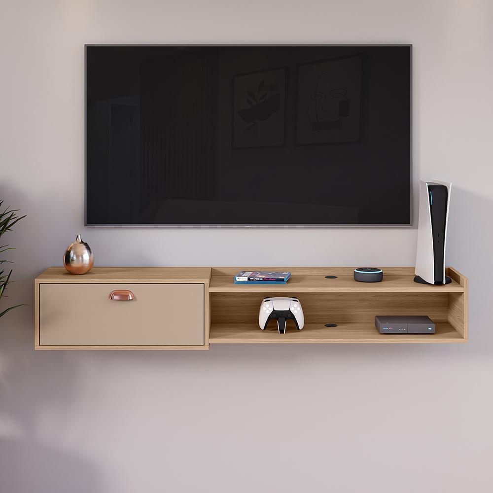 Rack Suspenso para Sala Tv 0.90 ate 1.80cm Home TV Decoração Sala Quarto nicho 1 Porta Varias Cores Painel para TV