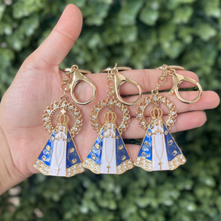 KIT 3 Chaveiros Nossa Senhora Aparecida com strass Branco em Oferta na Shopee