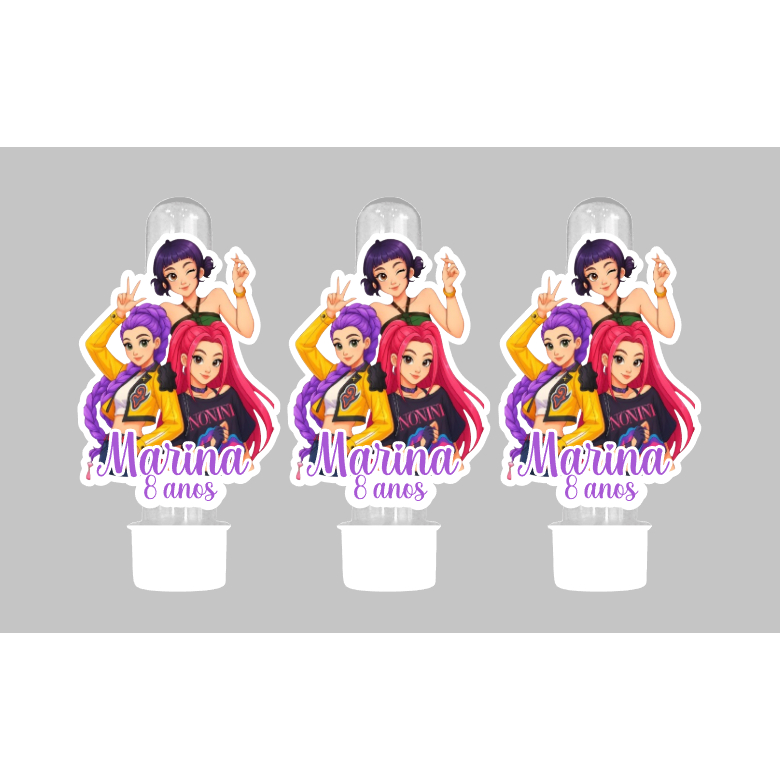 ENVIO RÁPIDO Tags Apliques Para Tubetes | Lembrancinha | Aniversário | Personalizado | Guerreiras do K-Pop