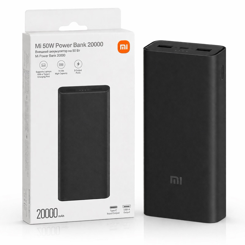 Power Bank 20000mAh 50W Turbo Carregamento Rápido Portátil Compatível Android iPhone Original