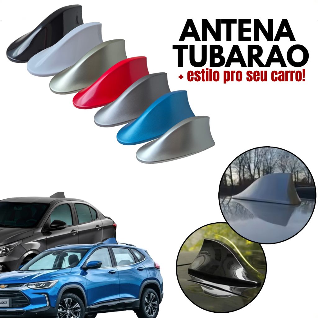 Antena de Rádio AM/FM Automotiva Barbatana De Tubarão 6,0dB Esportiva Teto Carro Universal