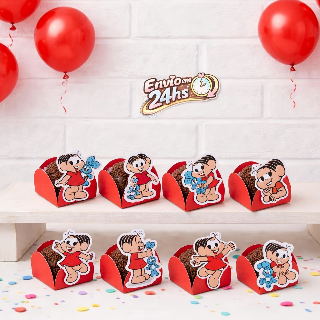 100 Forminhas de doce MÔNICA para beijinho brigadeiro Festa Infantl Personalizados Aniversário infantil