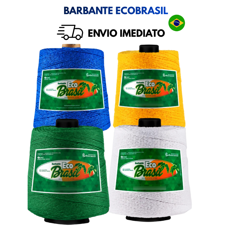 BARBANTE ECOBRASIL 1Kg Fio 6 - TODAS AS CORES - Soberano em Oferta na Shopee