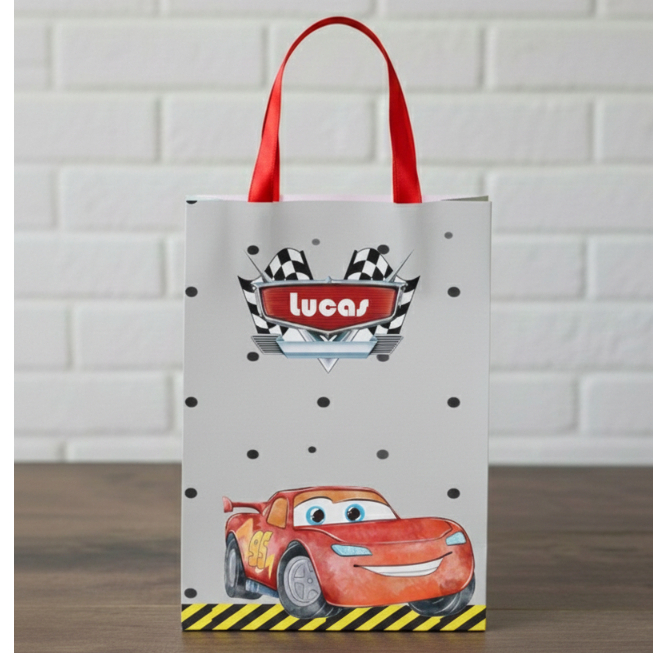 Sacolinha Carros Relâmpago Personalizado Personalizadas Sacola Lembrancinha festa decoração PEGUE E MONTE