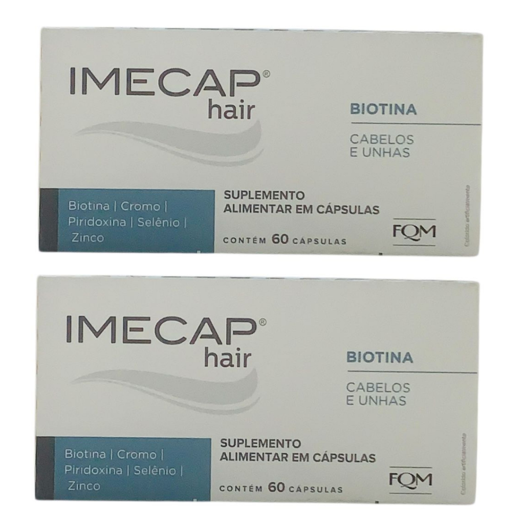 2 Caixas Imecap Hair Crescimento Capilar 60 Capsulas Original