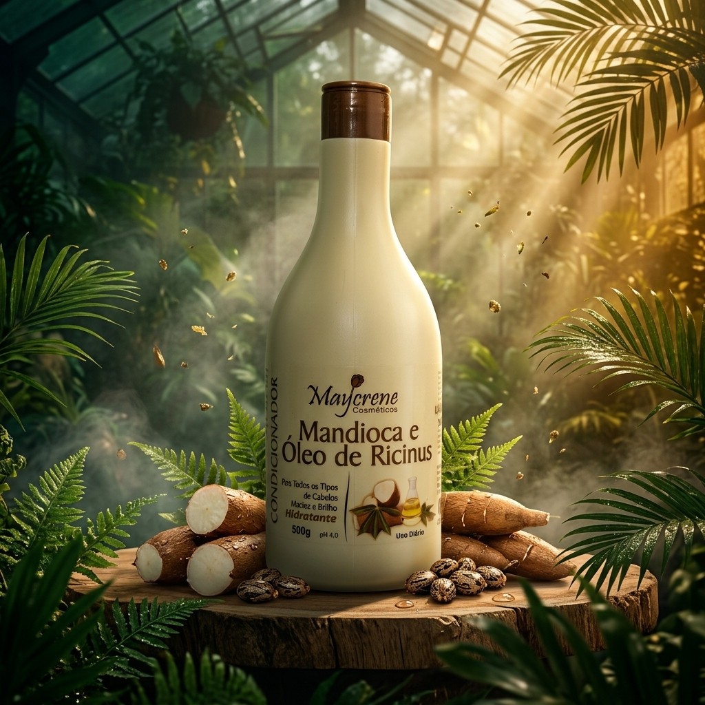 CONDICIONADOR MANDIOCA OLEO RICINUS MAYCRENE CABELO HIDRATANTE FEMININO MASCULINO 500G