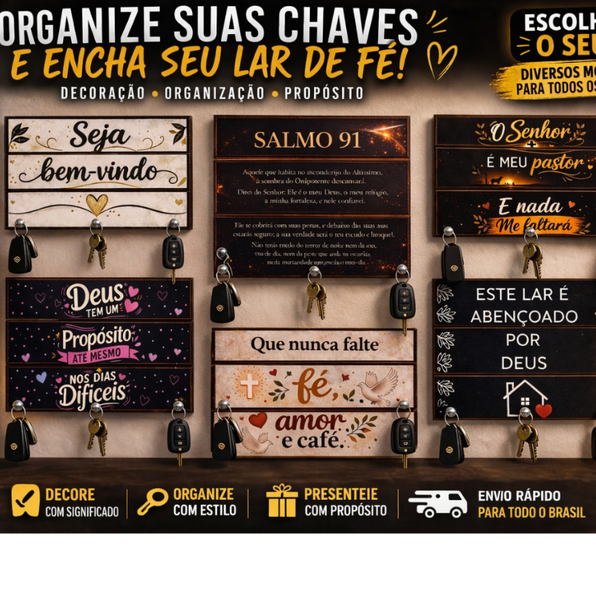 Quadros decorativo Porta Chaves