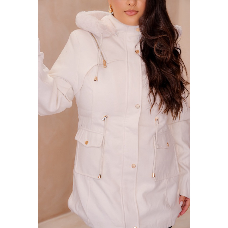 parka plus size feminina tecido lã batida toda peluciada por dentro de alta qualidade com capuz removível vários cores