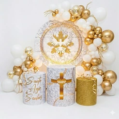 Kit Capas Festivas Para Celebrações Painel e Cilindros Batizado Comemorações Decoração Para Sua Festa