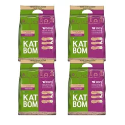 Kit 4 Granulado Sanitário Katbom Natural para Gatos - 3 Kg