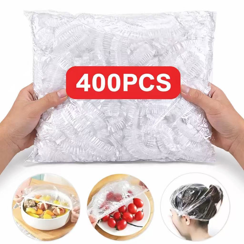 Novo Kit 100/200/300/400 Tampas Plásticas Descartáveis Para Alimentos e Potes Ajustável Elástica