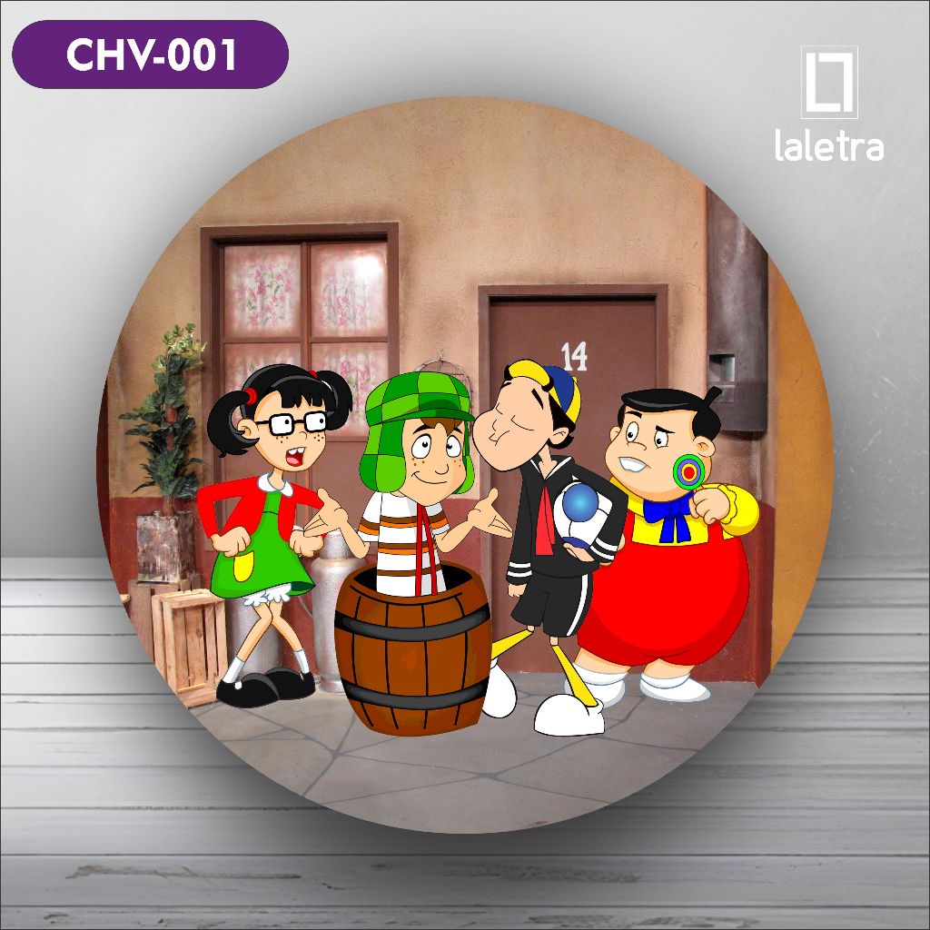 Capa Painel Redondo de Festa Veste Fácil Sublimados Tema Chaves Decoração Exclusiva.