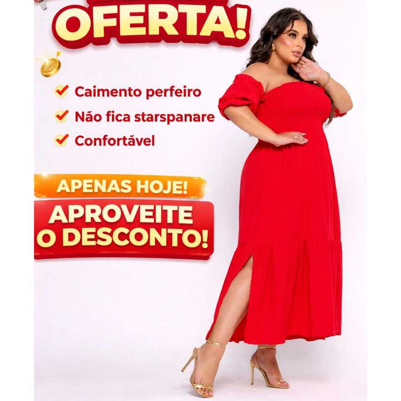 Vestido Longo Manga  Liso Lastex Feminino Soltinho Ciganinha Moda Plus Size  Casual Elegante Evangélica Festa Casamento