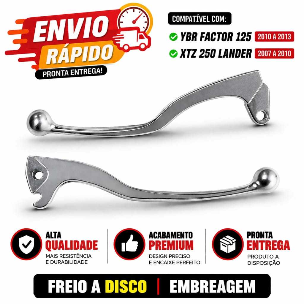 Par Manete Freio a Disco + Embreagem YBR Factor 125 2010 a 2013 / XTZ 250 Lander 2007 a 2010 Alta Qualidade .