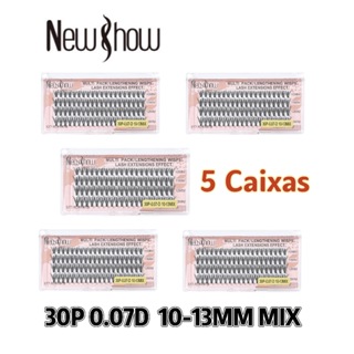 New Show 5Caixas/400 Unidades Números mistos Cílios Postiços 6D MINK 20P/30P/40P 10-13MIX-Tufos sem Nó em Oferta na Shopee