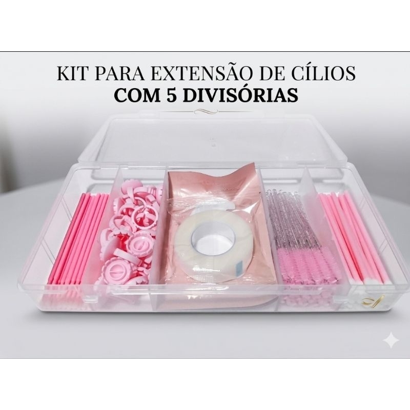 Kit extensão de cilios com/20 microbrush/20 aplicador/20 escovinhas /20 anel batoque/5 pares pad /1 fita