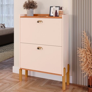 Sapateira Closet 2 Gavetas Basculante Com Pés 12 Pares Calçado Estreita Quarto Porta de E…