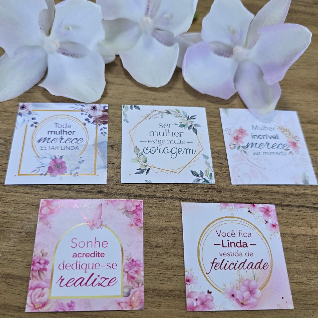 Cartão de Agradecimento ao Cliente Tag para mimo Tag com frases motivacionais Mini cartão com frase Feminino