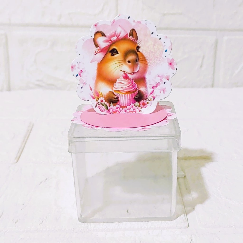 Aplique Painel 3D, Tag Personalizada do CAPIVARA Lembrancinha de Festa Infantil
