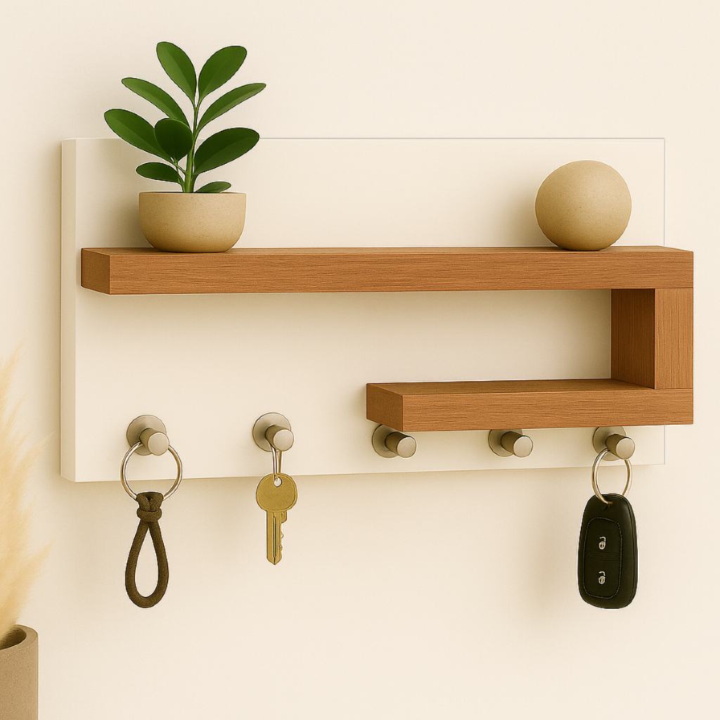 Porta Chave Chaveiro Com Prateleira e Suporte Organizador em MDF em Oferta na Shopee