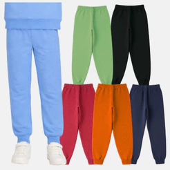 Kit Sortido 3 Calças Moletom Masculino c/ Punho Infantil Juvenil Básica Uniforme Escolar 1 ao 14