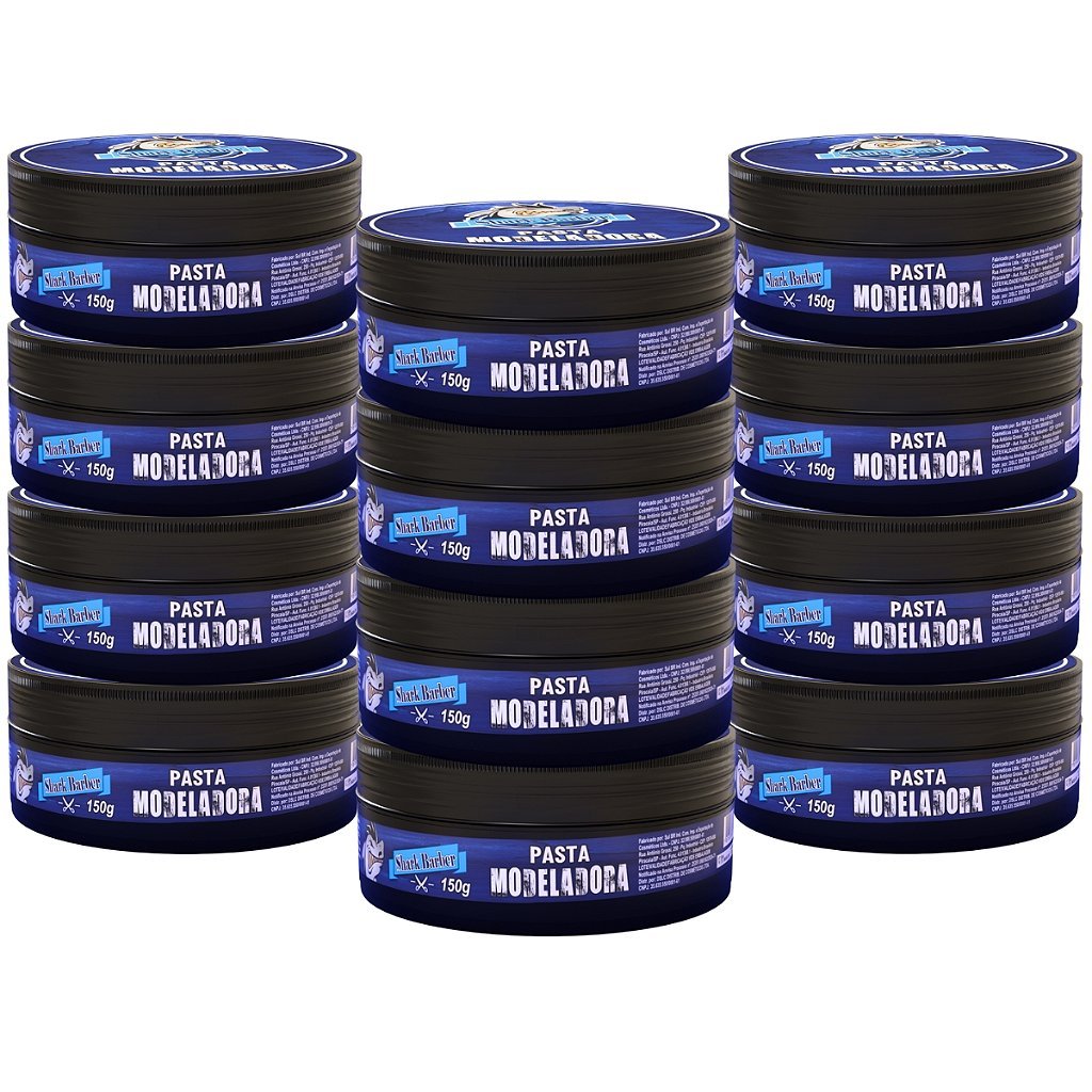 KIT C/ 12 UN POMADA MODELADORA SHARK BARBER 150G