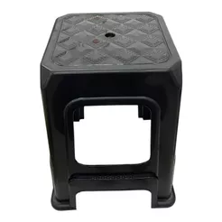 Kit 6 Banqueta Plástica Reforçada Preto Alto Suporta Ate 130kg