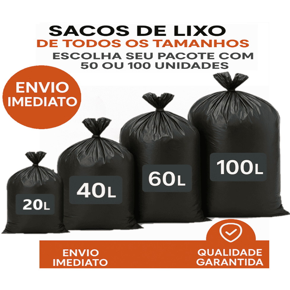 Saco de Lixo 100/60/40/20 Litros resistente direto da fábrica para lixo