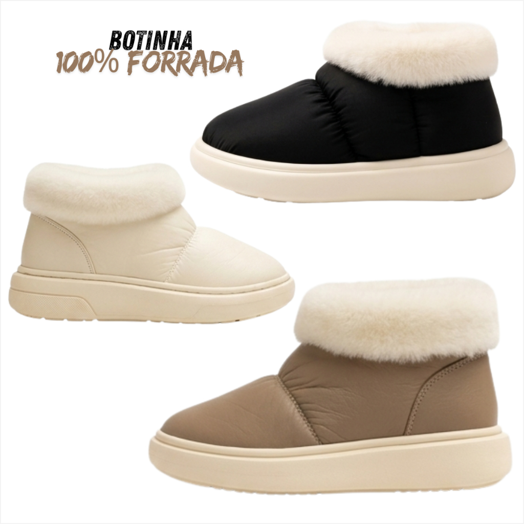 Pantufa Botinha Feminino Antiderrapante Forrada Premium