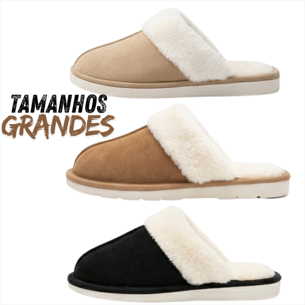 Pantufa Masculino E Feminino Forrado Tamanho Grande Antiderrapante