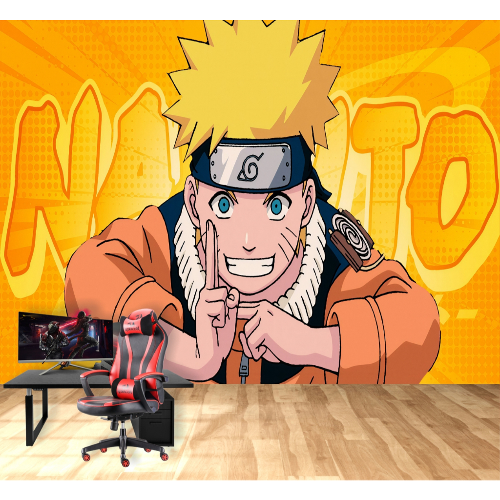 Papel de Parede Adesivo Naruto Anime Gamer Painel Mangá - Auto Colante - Lavável 1m²  Sob Medida #06