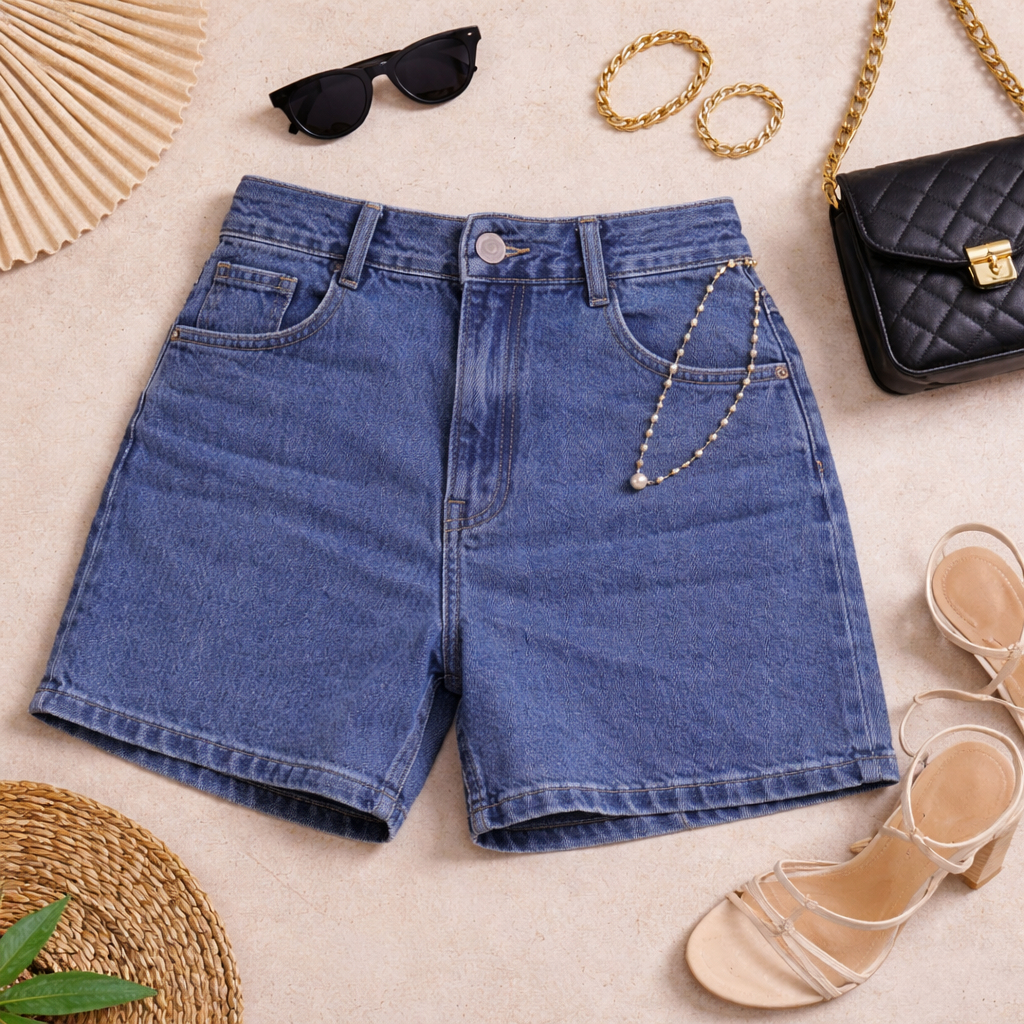 Bermuda Jeans Feminina Cintura Alta Lavagens Diferentes Moda Casual Conforto Modelo Bermuda Fashion