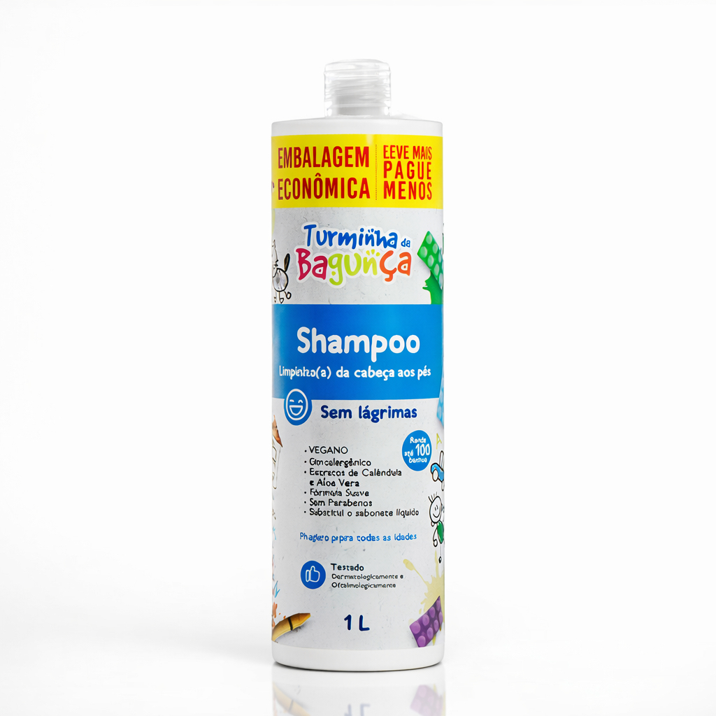 Shampoo Infantil 2 Em 1 Turminha Da Bagunça 1L Sem Lágrimas