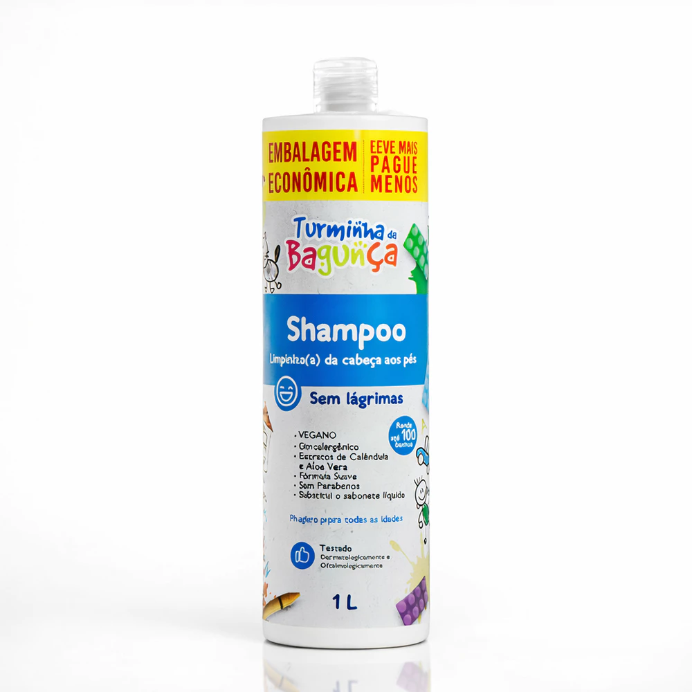 Shampoo Sabonete Líquido Infantil Turminha da Bagunça 1L Sem Lágrimas
