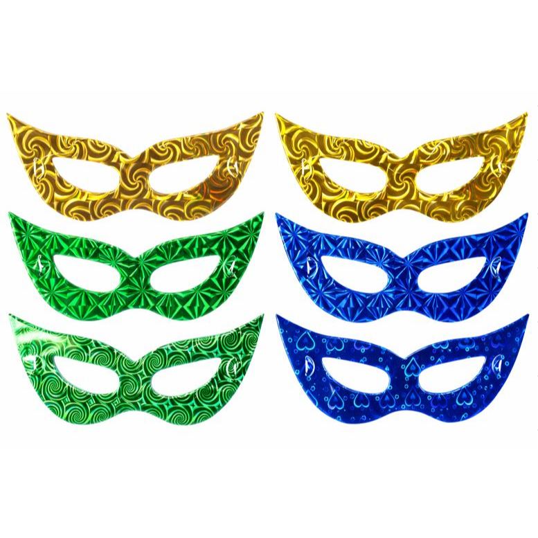 Kit 10~60 Máscaras Holográficas Colorida Gatinha para CARNAVAL FESTAS COPA DO MUNDO FANTASIA BALADA