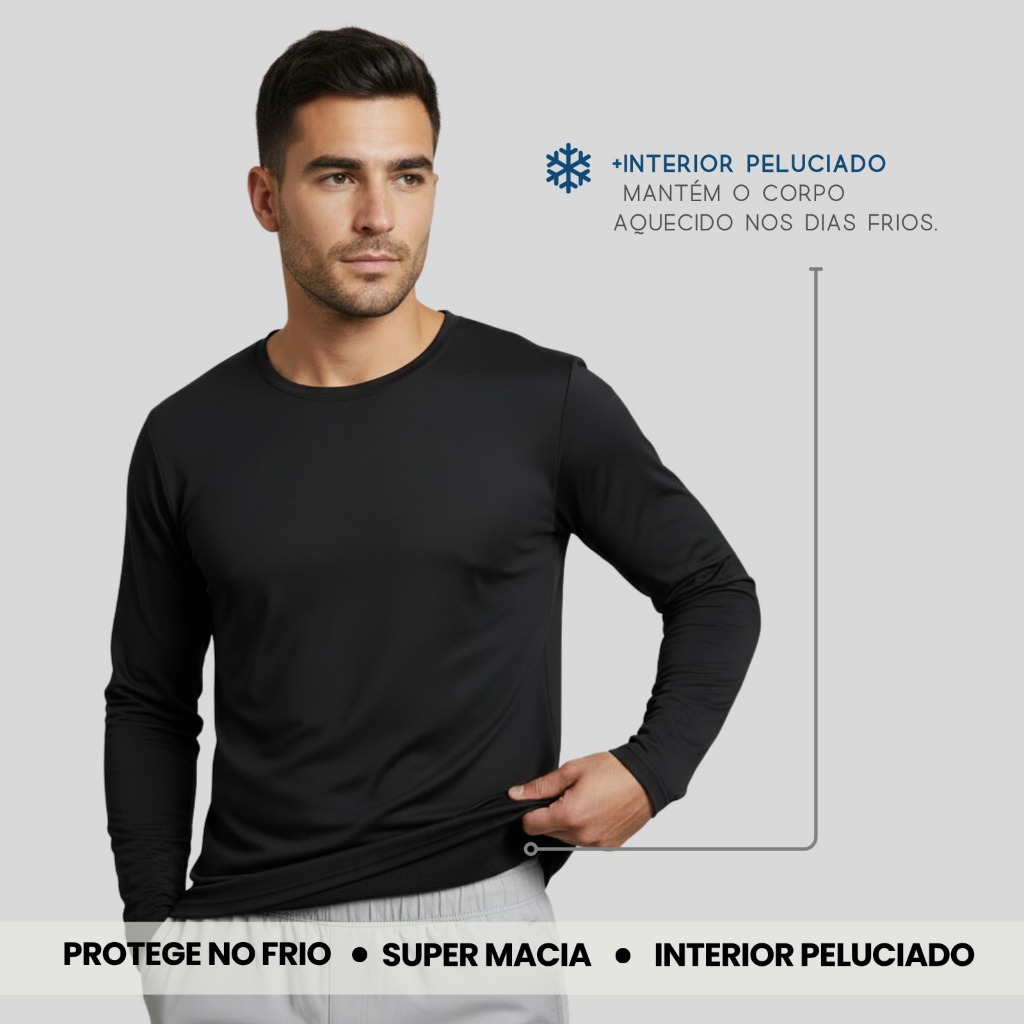 Kit 2 Blusas Térmicas Peluciadas Masculinas – Segunda Pele Ideal para Dias Frios e Inverno