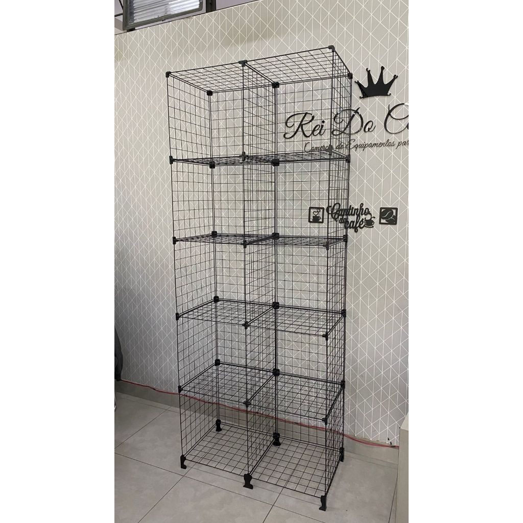 Estante Prateleira Multiuso em aramado 10 Nichos Organizador Colmeia para Livros , Roupas
