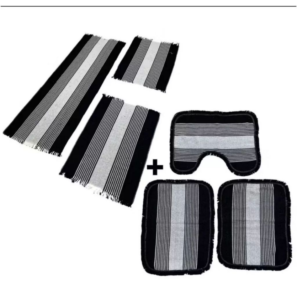 Kit De Banheiro + Jogo Passadeira 6 Peças Tapete De Cozinha Conjunto De Tapete