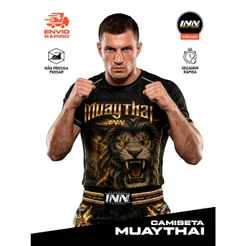 Camisa Camiseta Muay Thai Gold Fury Manga Curta