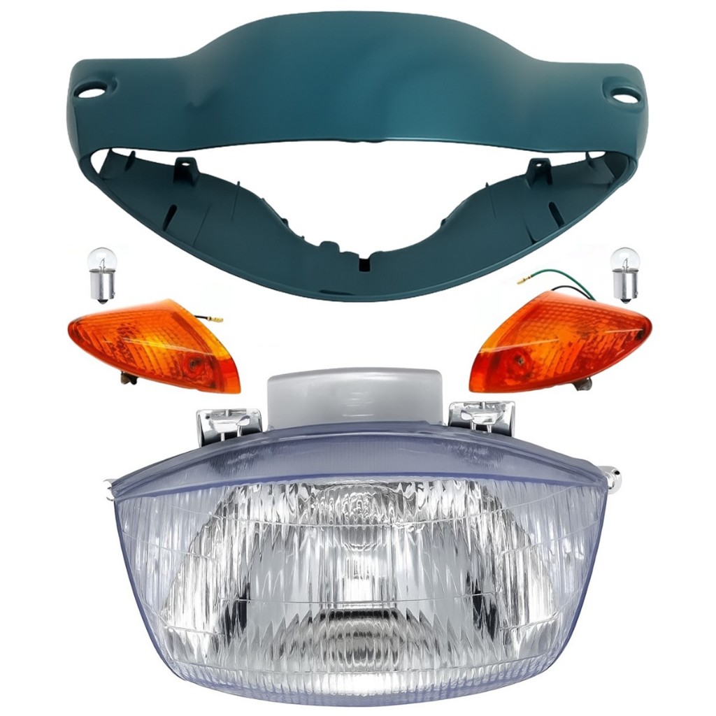 Carenagem Farol Bloco Pisca Dianteiro Verde  Biz 100 2005