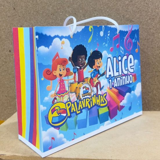 Sacolinha 3 Palavrinhas Personalizada | Lembrancinha Festa Infantil | Tema Gospel Infantil