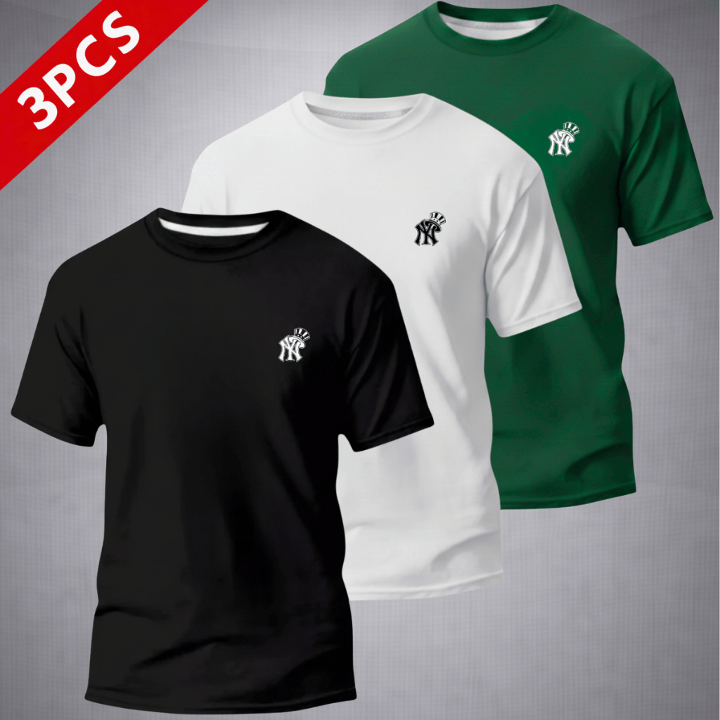 KIT 3 Camisetas Masculina Camisa Algodao 30.1  Estampa NewYork Casual Elegante Basica Oferta