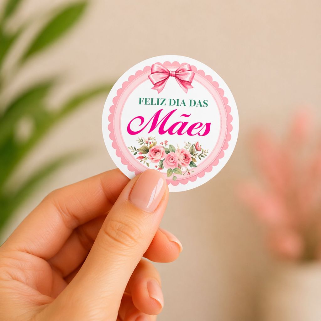 Adesivos e Etiqueta Especial Dia das Mães 4x4 cm Redondo, para presentes e lembrancinhas em Oferta na Shopee