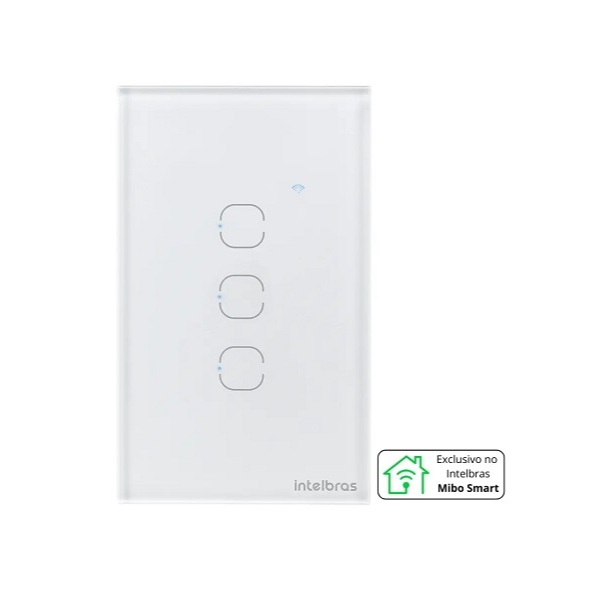 Interruptor Touch Inteligente 3 Teclas Eiw 1003 Intelbras Branco 127/220v