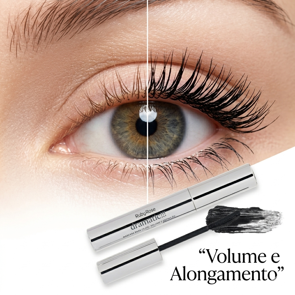 Máscara Cílios Ruby Rose Blow Dramatic Volume Intenso Alongamento Preto Rímel